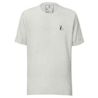 a white t - shirt with a black horse on it