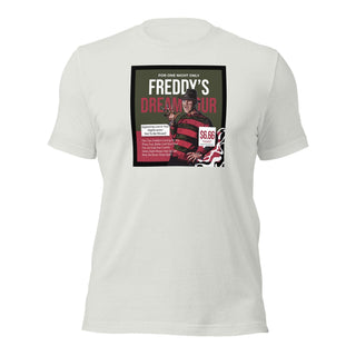 a white t - shirt with a picture of a woman's dress