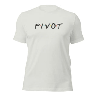 a white t - shirt with the word pivot printed on it
