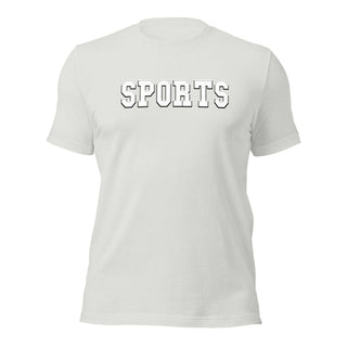 a white t - shirt with the word sports printed on it