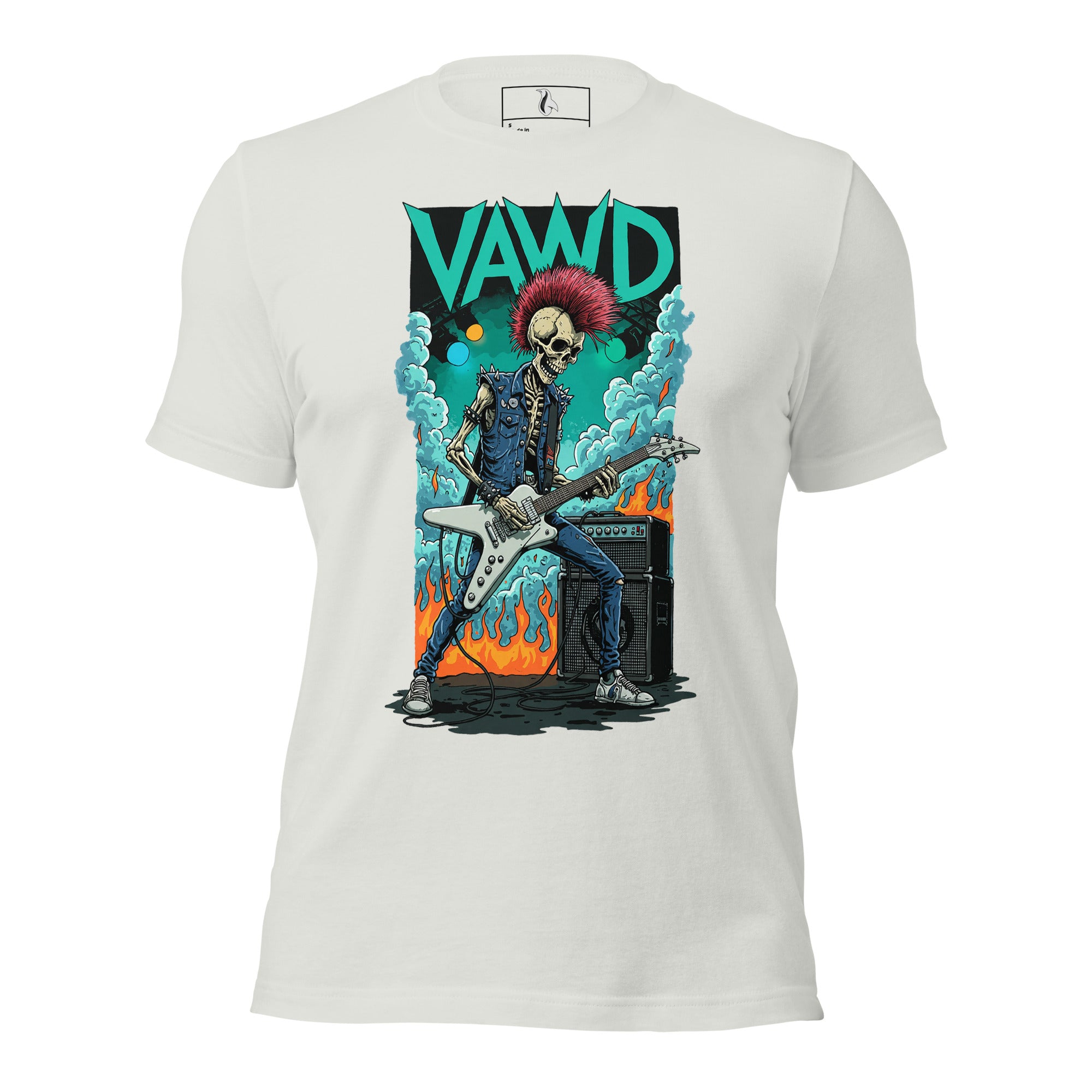 VAWDesigns Punk Rock Skeleton Guitarist Unisex t-shirt
