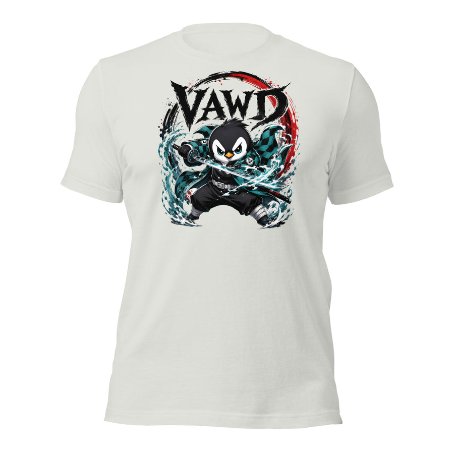 Anime Sword Warrior Penguin Graphic Design Tee