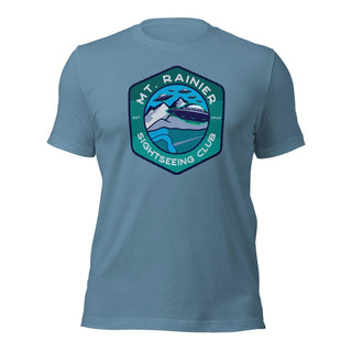 a blue t - shirt with a picture of a boat on it