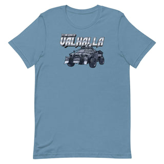 a light blue t - shirt with the words,'all hailu'on