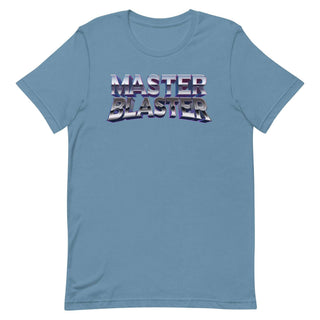a blue t - shirt that says master blaster