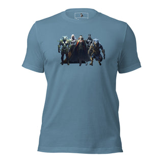 Light blue T-shirt with a horror monster graphic from The Monster Squad, casual apparel for horror movie enthusiasts.