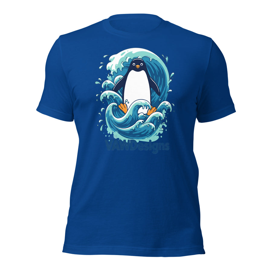 Wave Penguin Unisex Shirt - Cool Surf Style