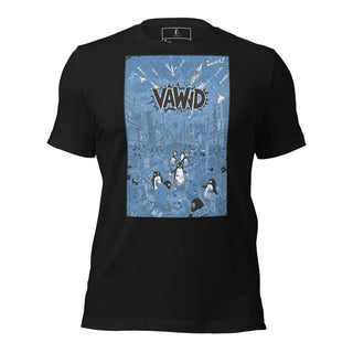 Penguin Chaos Graphic Tee – Retro Punk Album Art Inspired T-Shirt