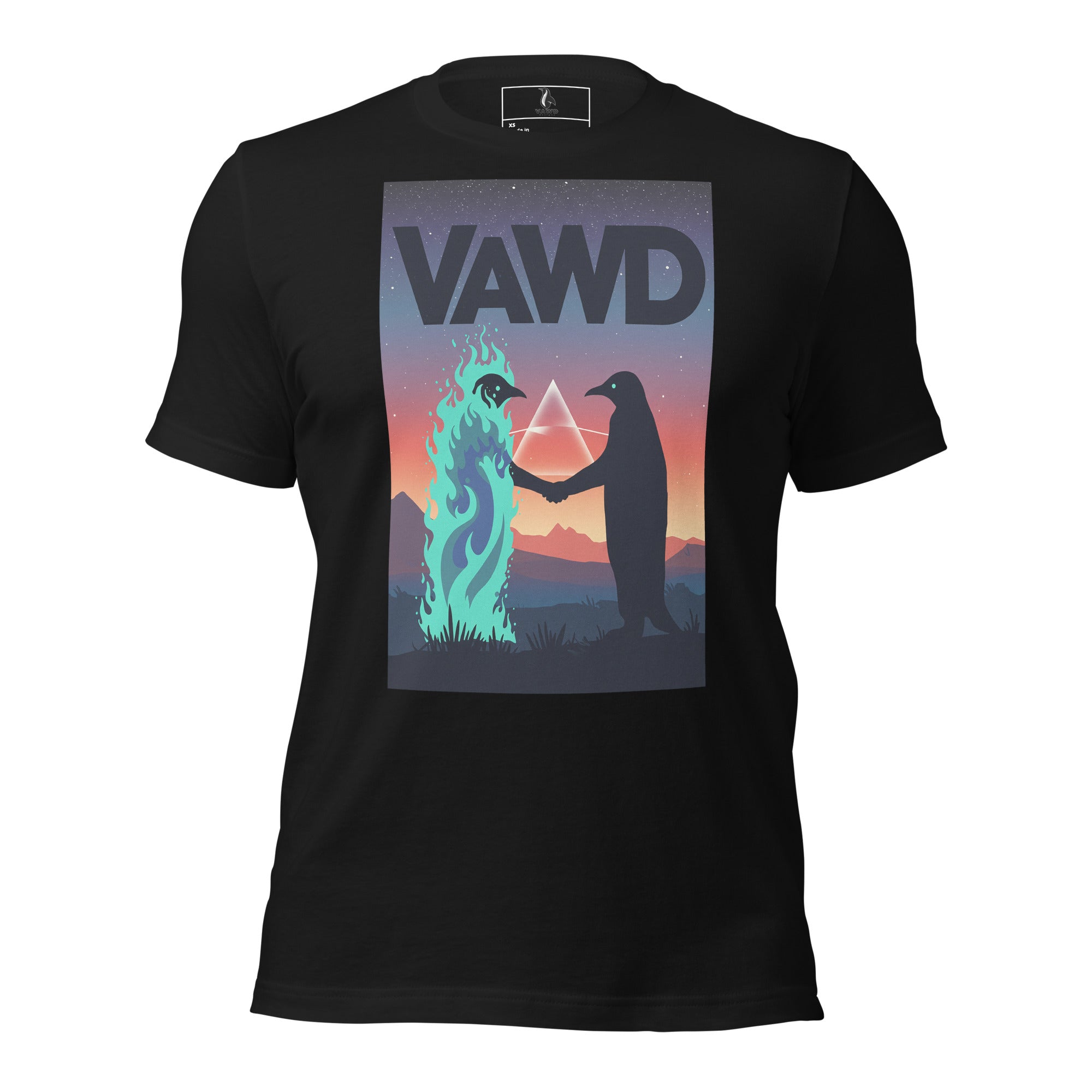 VAWD Surreal Handshake Graphic Tee – Classic Psychedelic Rock Inspired T-Shirt