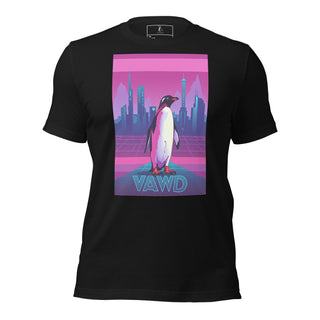Pink Cyber Penguin T-Shirt – Retro Futuristic T-Shirt