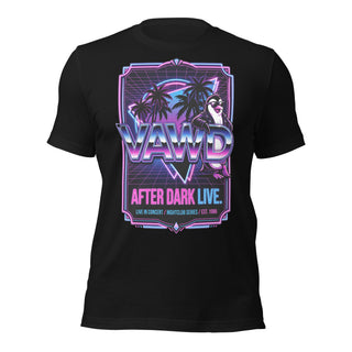 VAWD After Dark Retro Neon Penguin Graphic Unisex T-Shirt | VAWDesigns
