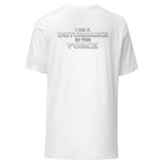 a white t - shirt that says i am a distance force