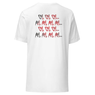 a white t - shirt with the words ha ha ha ha ha ha ha ha