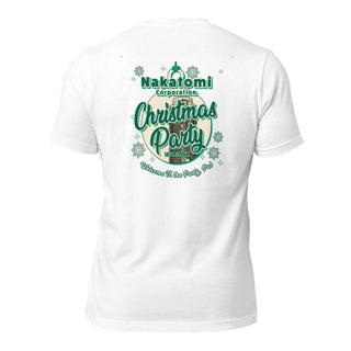 a white t - shirt with the words christmas party on it