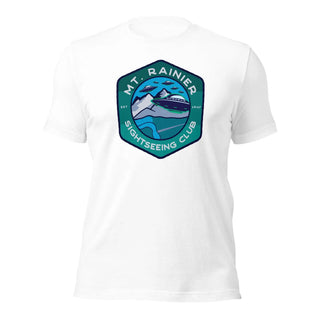 a white t - shirt with a picture of a boat on it