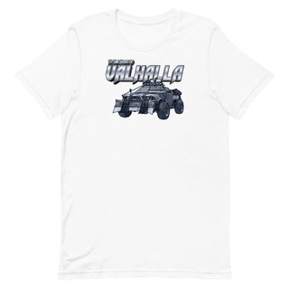 a white t - shirt with a graphic of a car