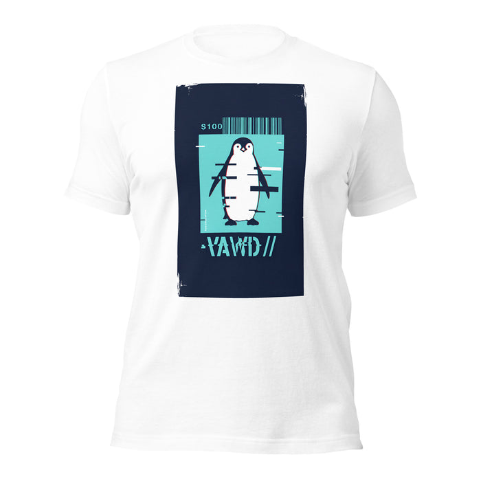 Glitch Penguin Unisex T-shirt with Digital Style