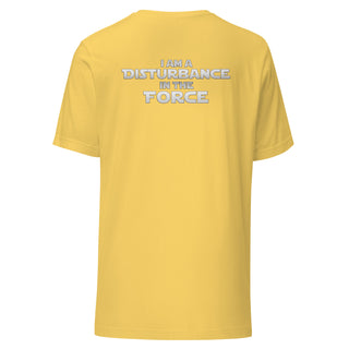 a yellow t - shirt that says i am a distance force