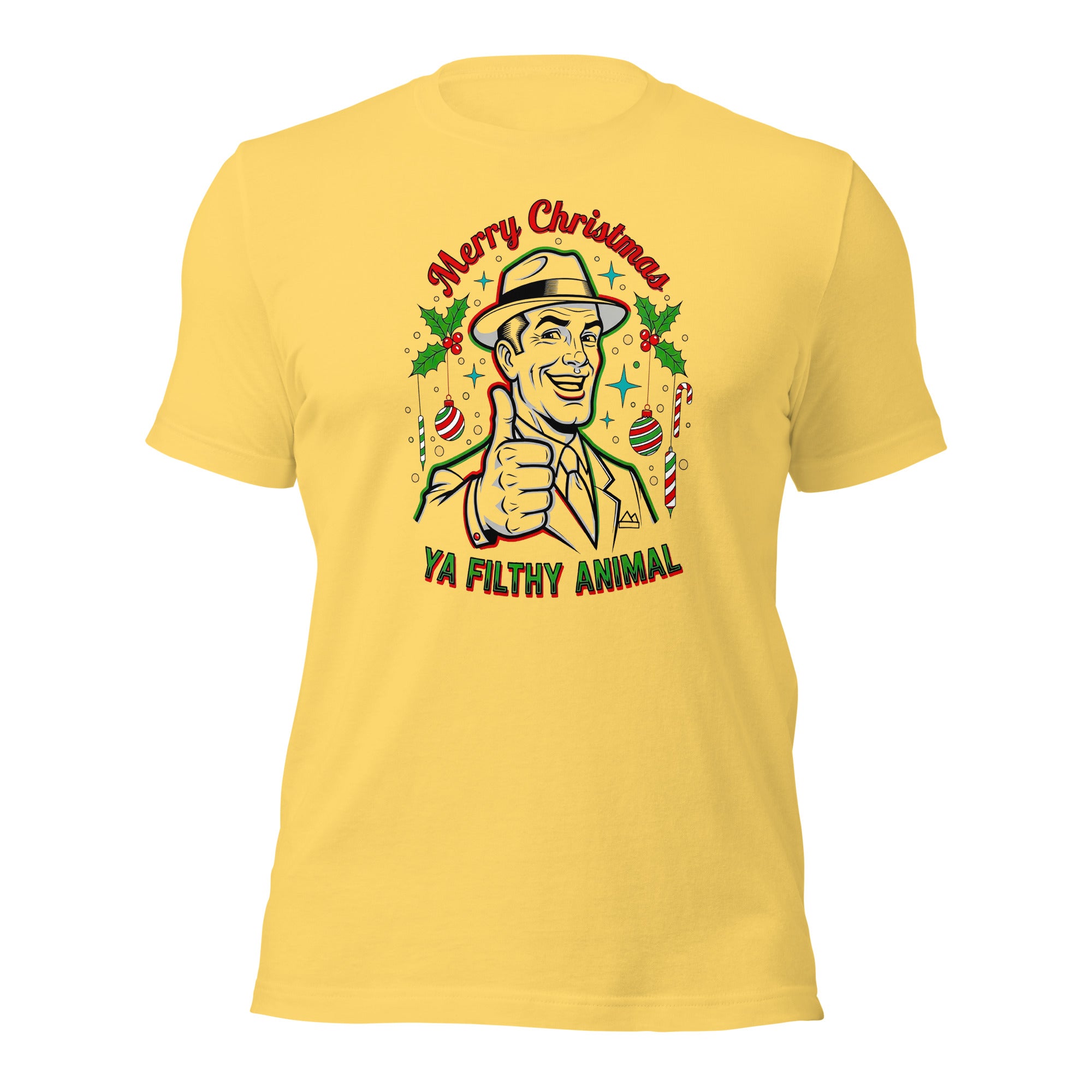 Merry Christmas Ya Filthy Animal – Retro Mobster Christmas Unisex t-shirt