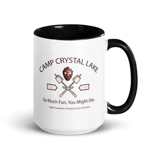 a black and white coffee mug with a picture of a man's face and