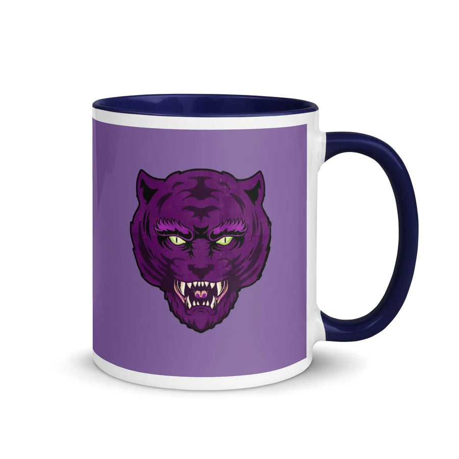 MOTU inspired Purple and Black Tiger Mug with Color Inside