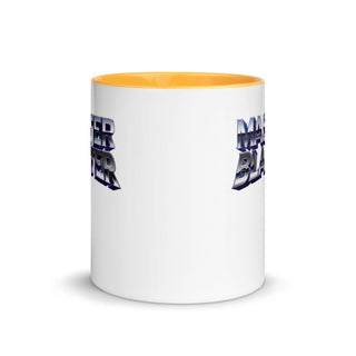 a white and yellow coffee mug with the words made in the usa on it