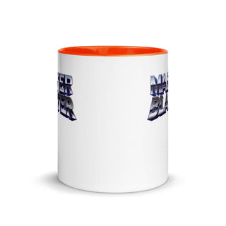 a white and orange coffee mug with the words made in the usa on it