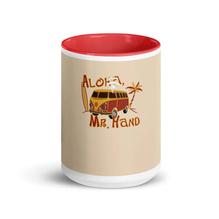 a coffee mug with the words aloh ma hand on it