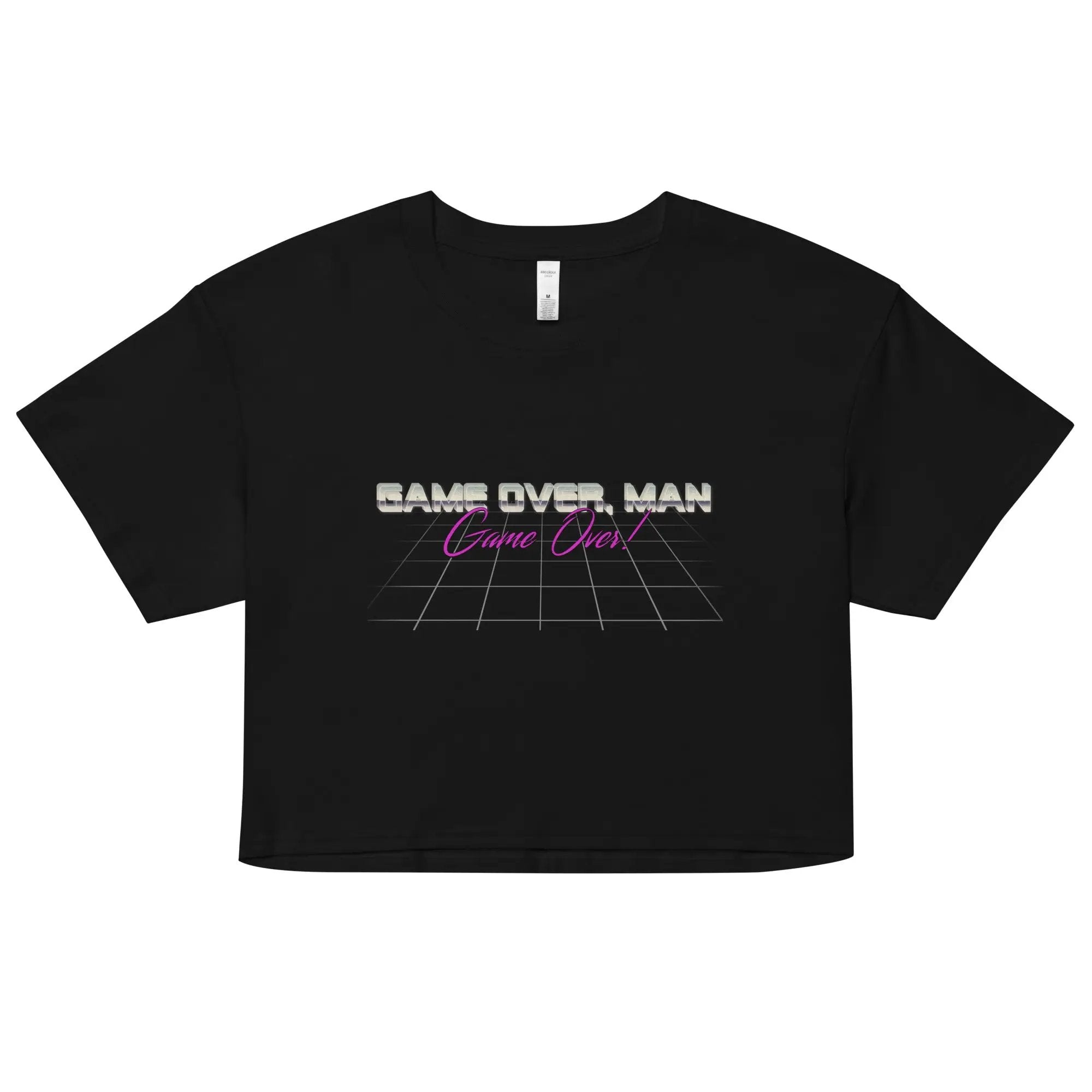 the game over man crop top in black