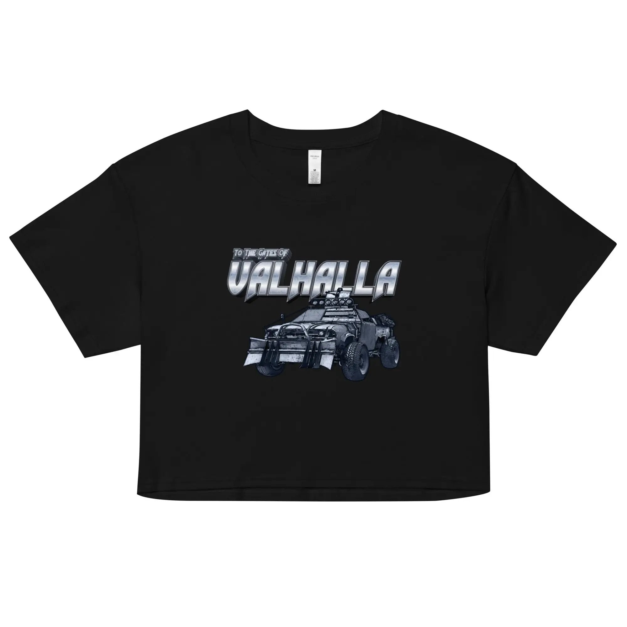 a black t - shirt with an image of a vehicle on it