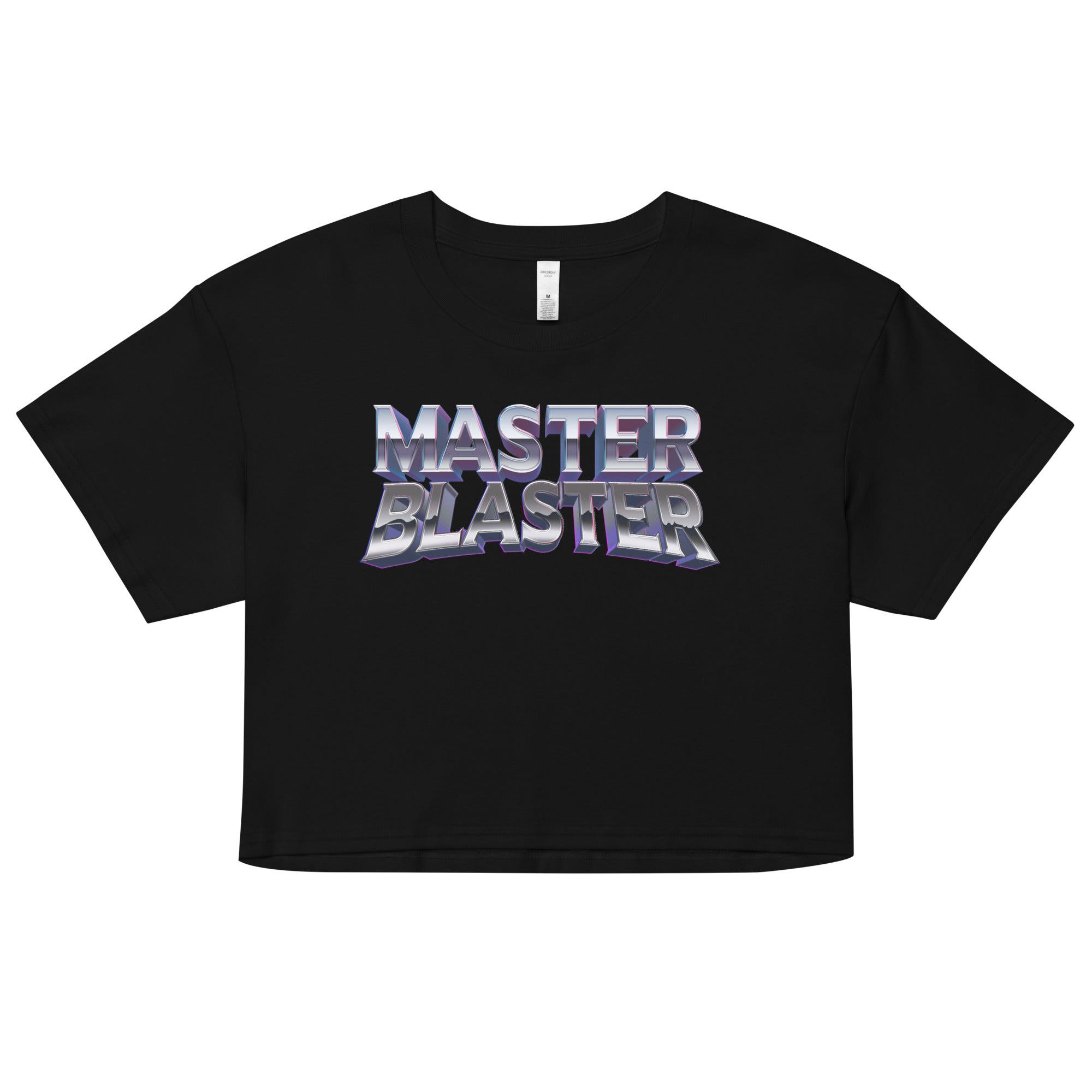 a black t - shirt with the words master blaster printed on it