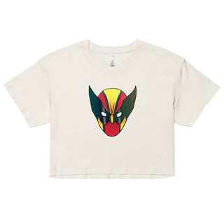 a white t - shirt with an image of a demon's head
