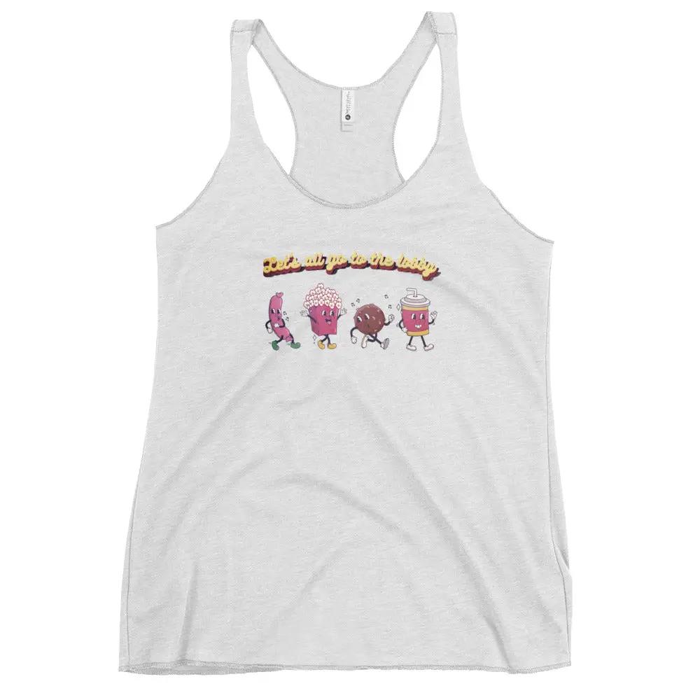 a women's tank top with a cartoon character on it