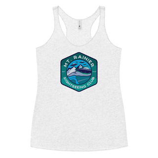 a women's tank top with the logo of a wave on it