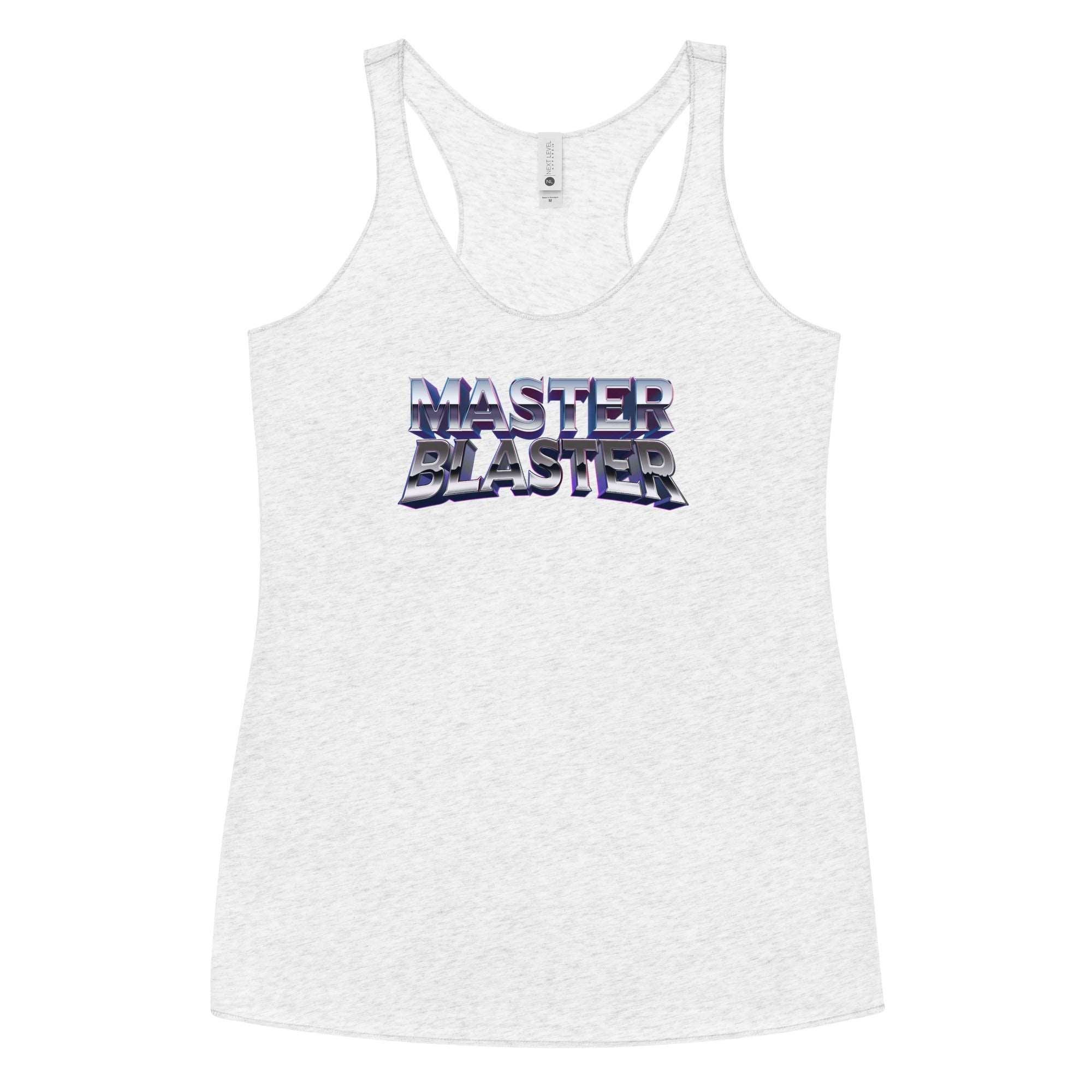 a black tank top with the words master blaster on it
