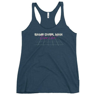 a women's tank top with the words sam over man on it