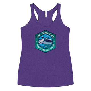 a women's tank top with the logo of a mountain