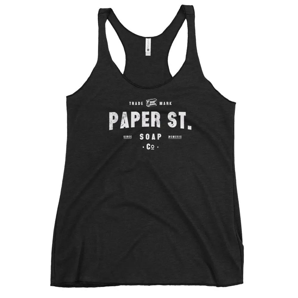 a women's tank top that says paper st