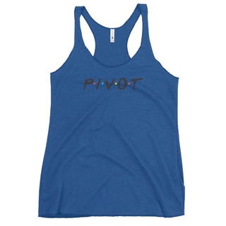 a women's tank top with the word pivot printed on it