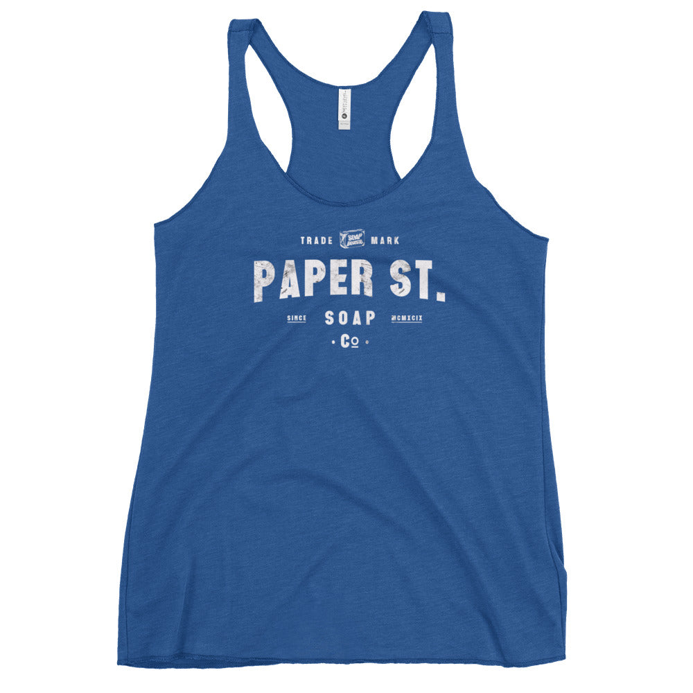 a women's tank top that says paper st