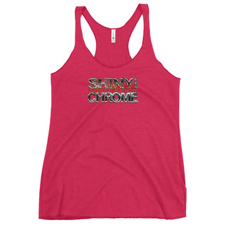 a women's tank top with the words skinny chrome on it