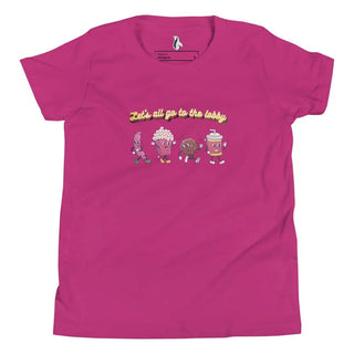 a pink t - shirt with a cartoon character on it