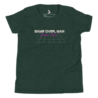 a green t - shirt with the words same over man on it