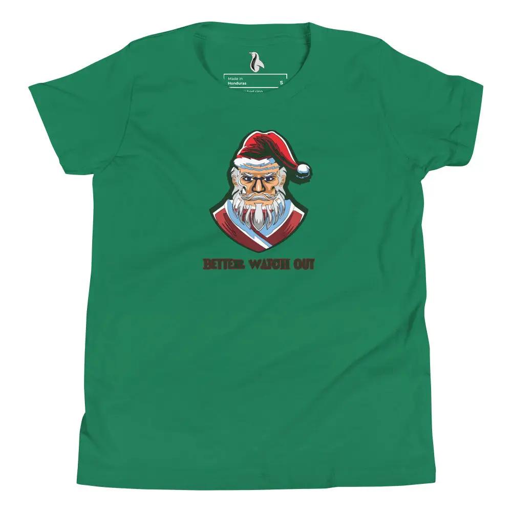 a green t - shirt with a santa clause on it
