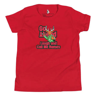 a red t - shirt with an image of a deer on it