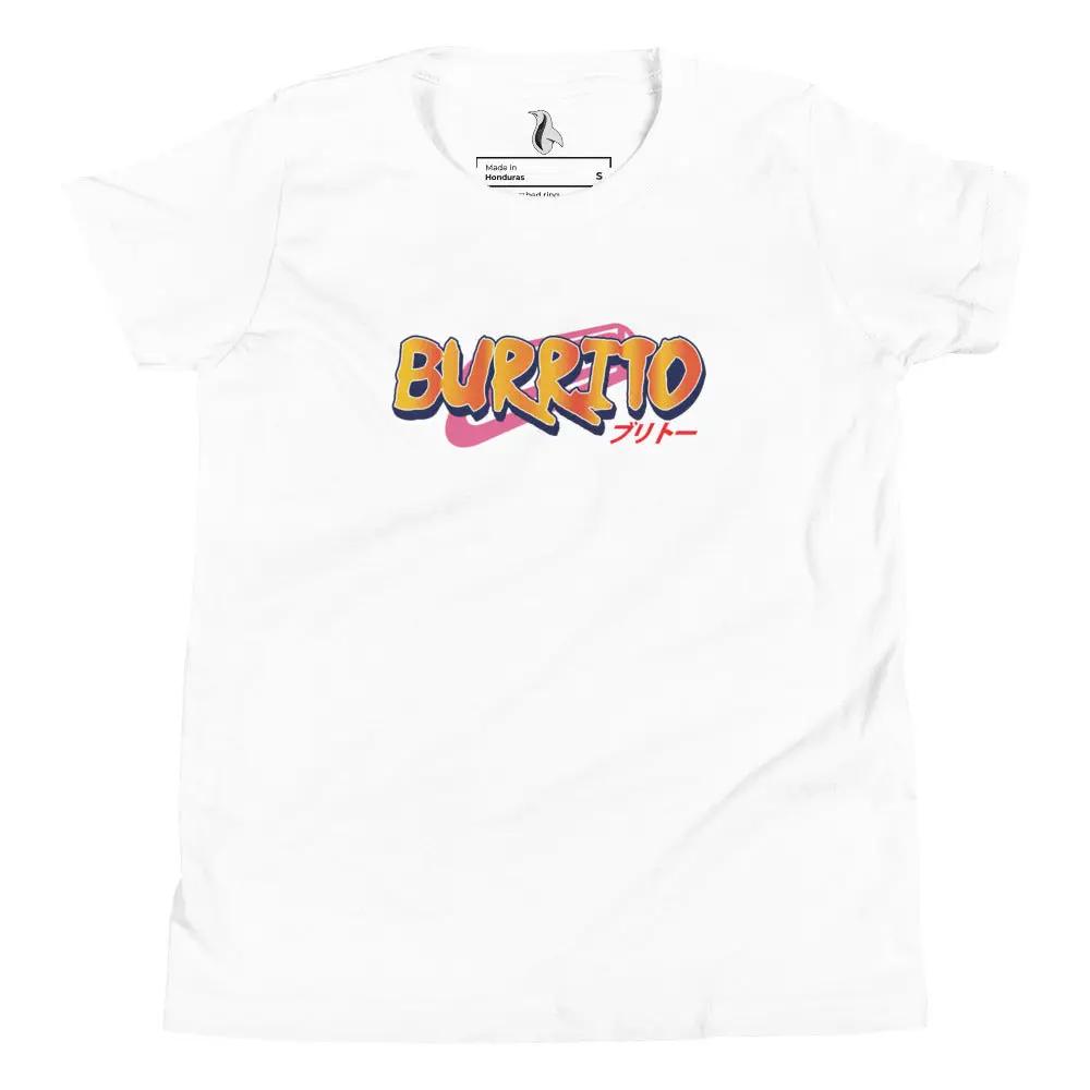 a black t - shirt with the word burrito printed on it