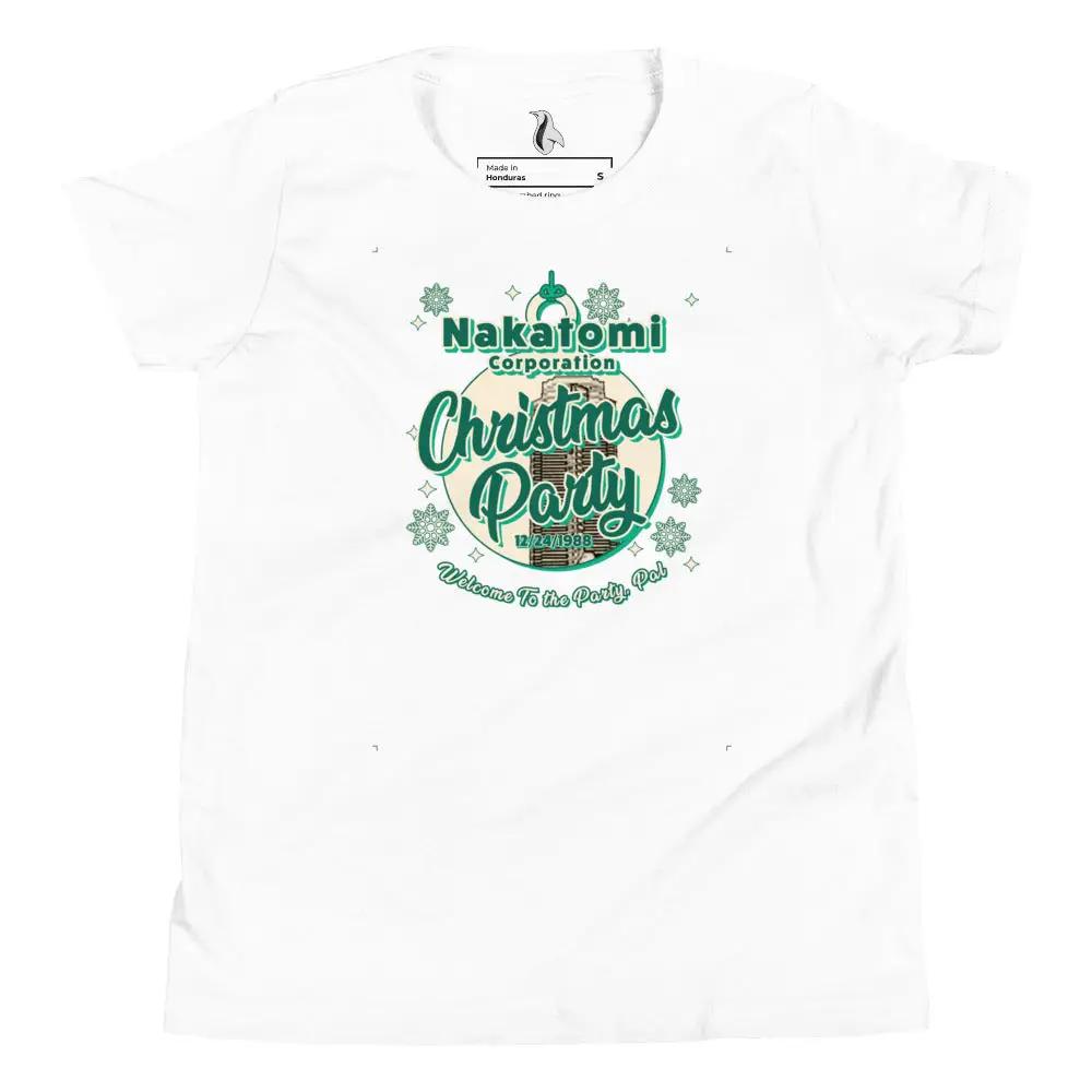 a green t - shirt with the words christmas party on it