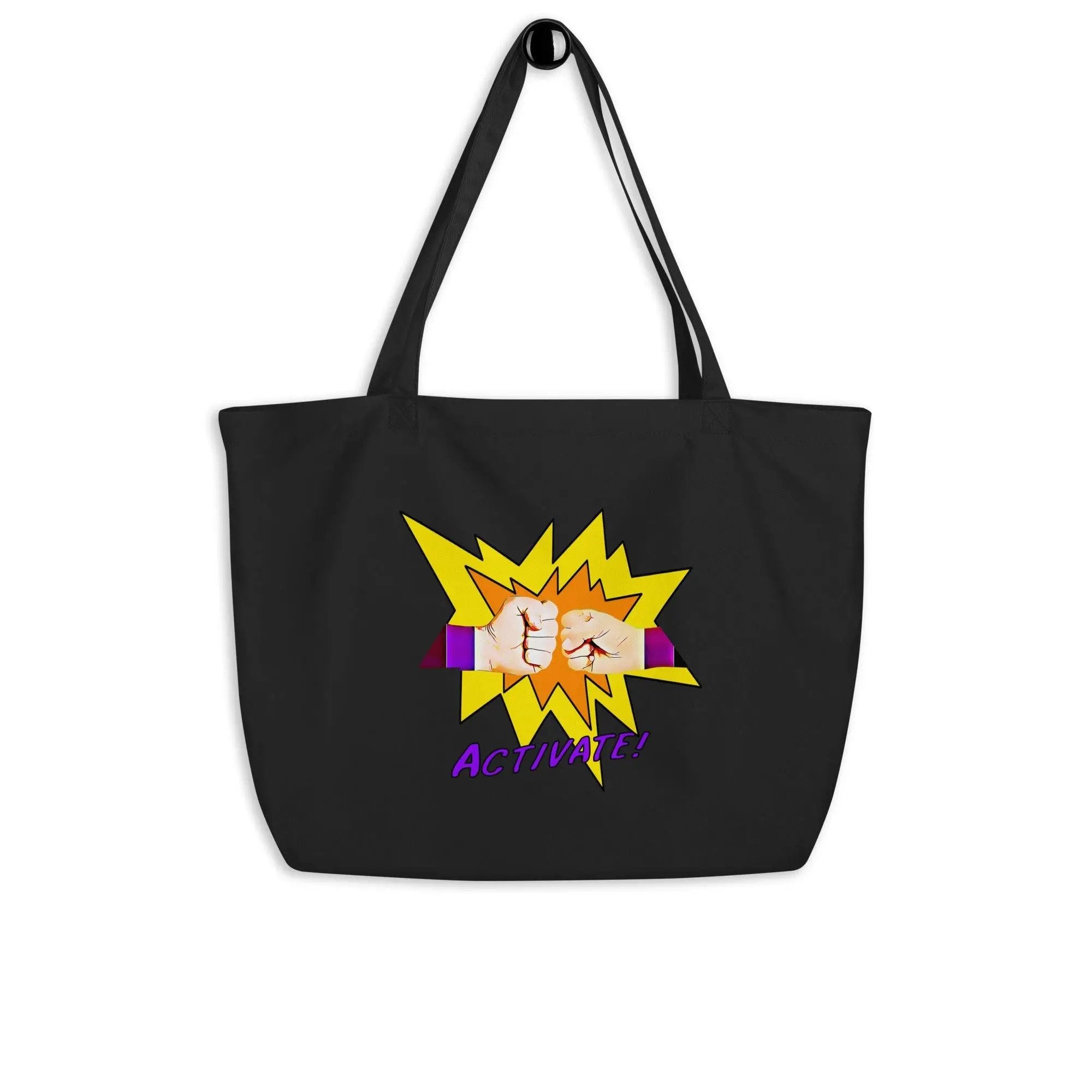 Activate! Large organic tote bag VAWDesigns