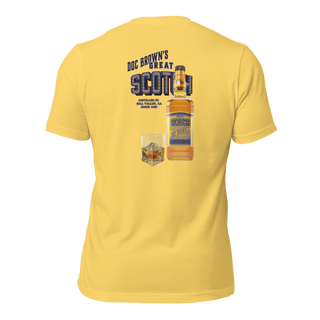 Doc Brown's Great Scotch Unisex t-shirt (BACK) VAWDesigns