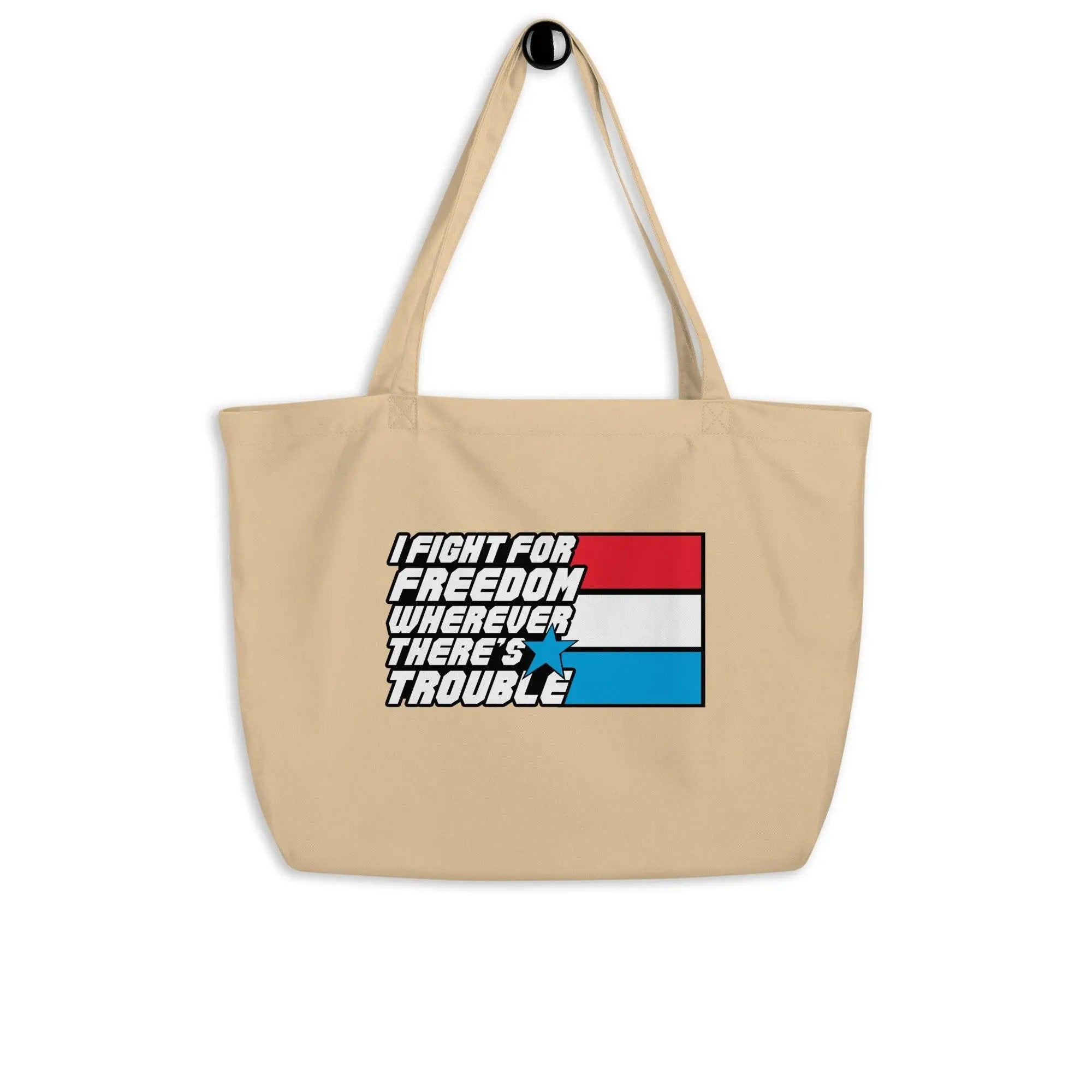 Fight For Freedom Large organic tote bag